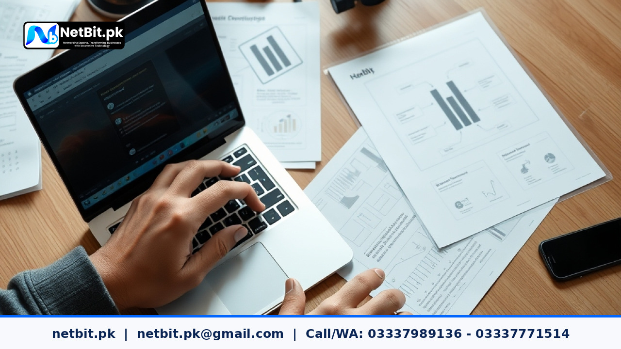 Developer working on custom software application layout at NetBit Software House | NetBit Software House and Technology | netbit.pk