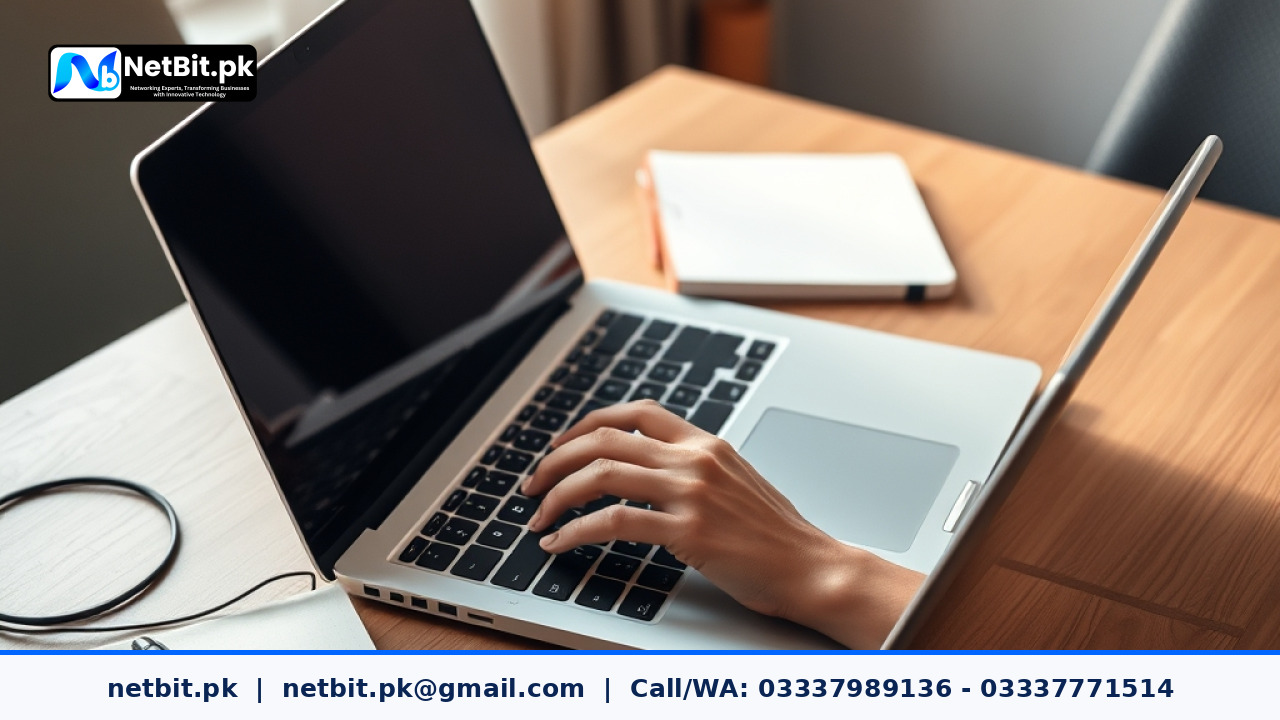 IT professional auditing technical website indexation data on a laptop in an office workspace