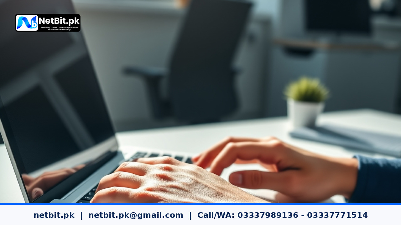 Designer adjusting color contrast ratios on a modern laptop screen in an office | NetBit Software House and Technology | netbit.pk