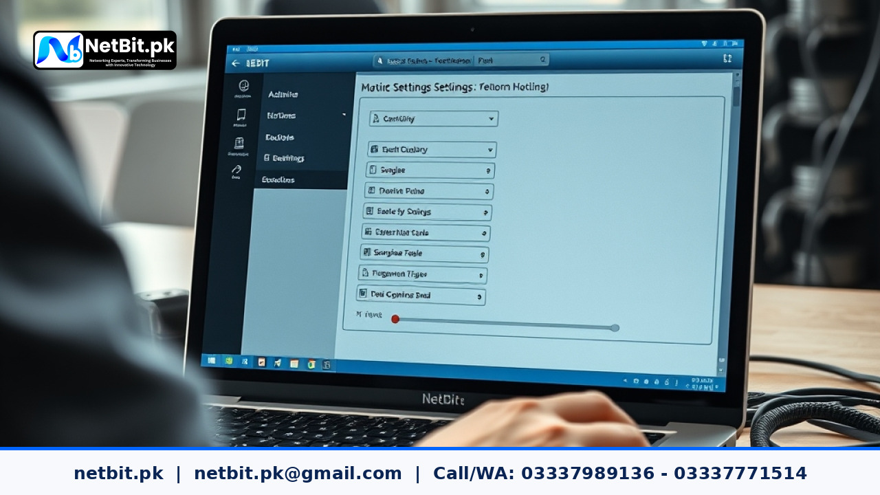 Close-up of a technician maintaining office computer workstations and managing system logs | NetBit Software House and Technology | netbit.pk