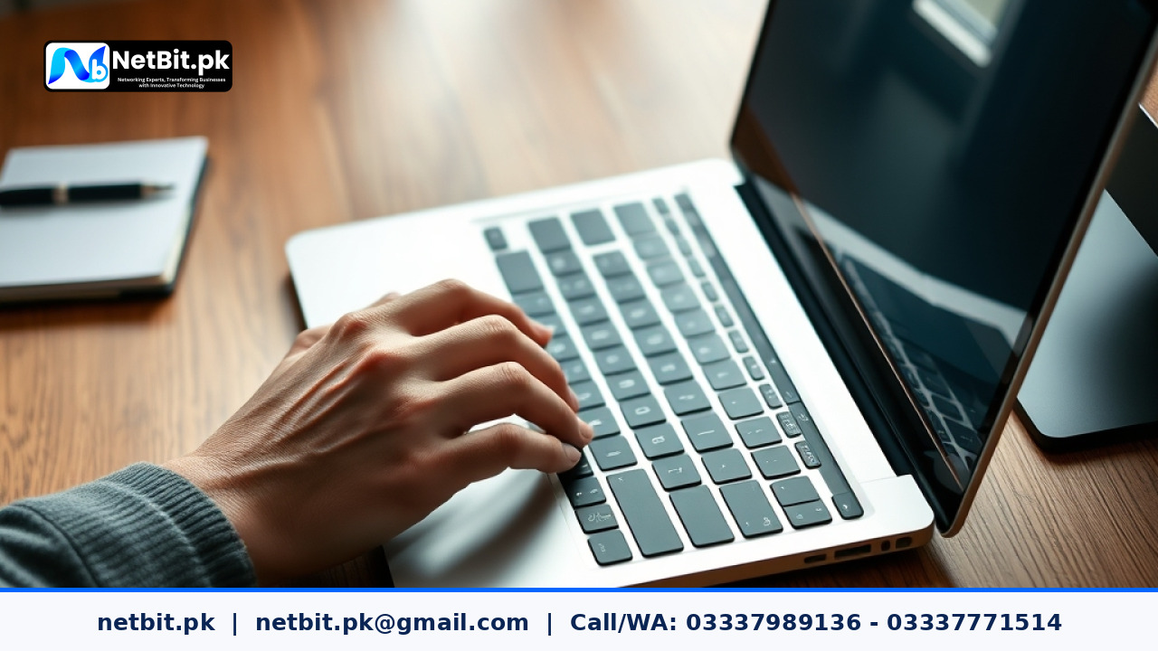 IT technician performing system maintenance on office computer workstation | NetBit Software House and Technology | netbit.pk