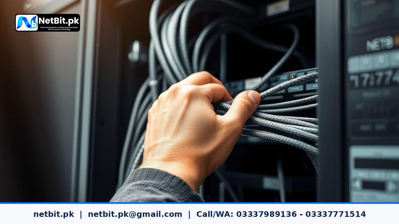 IT technician configuring server power settings in a professional rack environment | NetBit Software House and Technology | netbit.pk