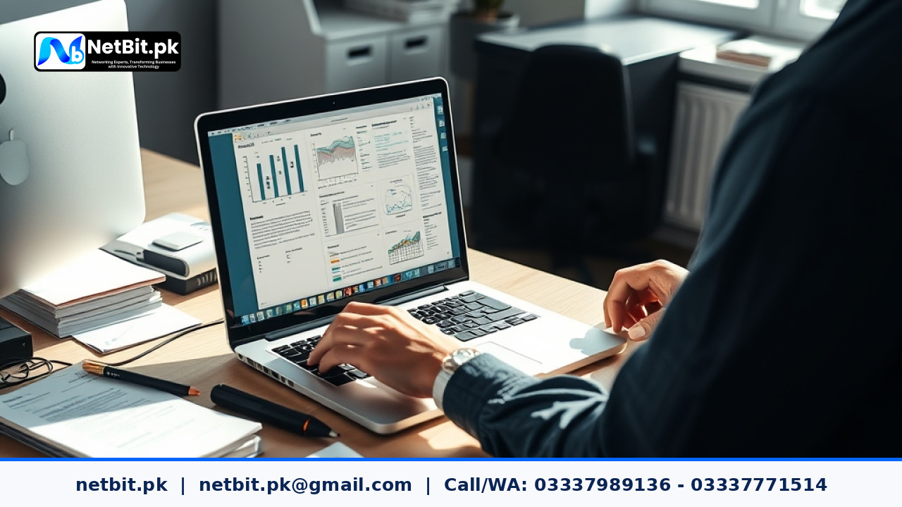 Professional reviewing software requirements documentation on a modern workstation