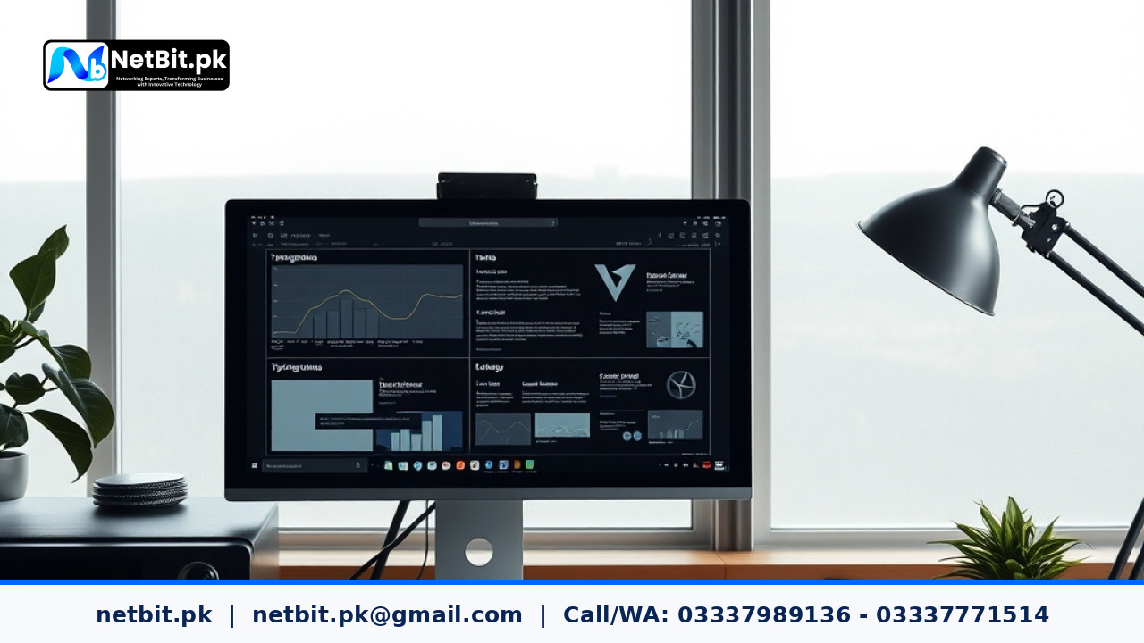 Clean web design workspace showing typography and layout wireframes on a modern computer screen