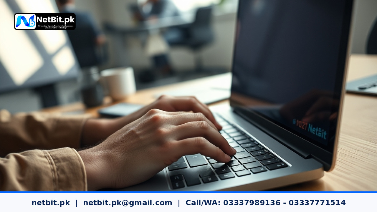 Technician reviewing code and server metrics on a dual monitor workstation | NetBit Software House and Technology | netbit.pk