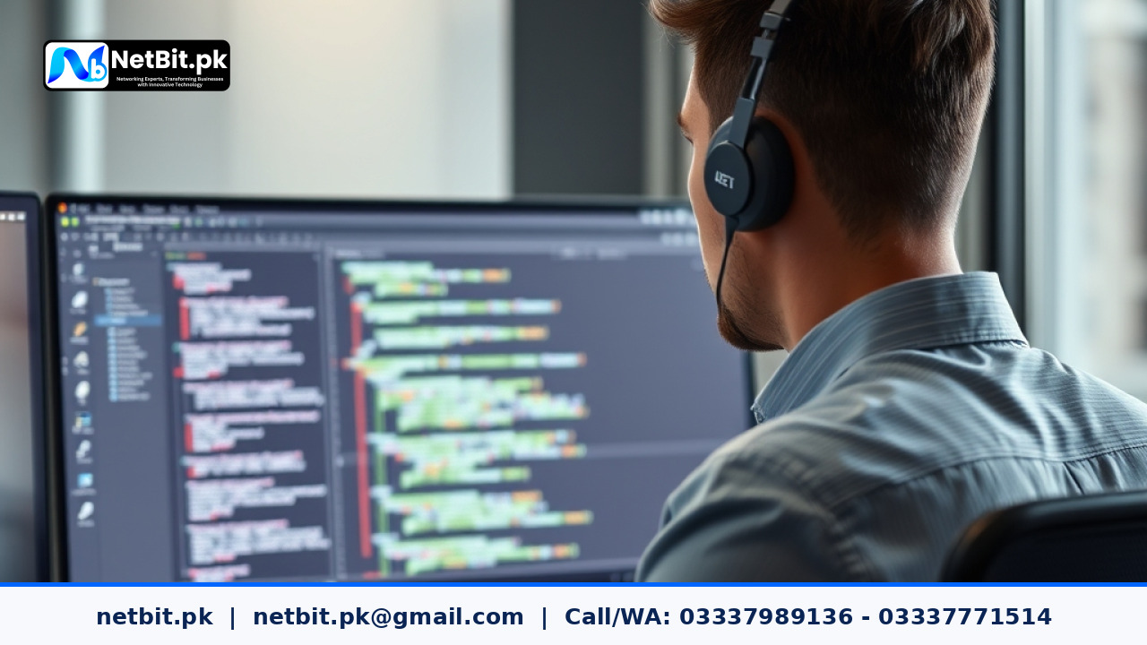 Clean code development environment showing global exception handling logic on a monitor