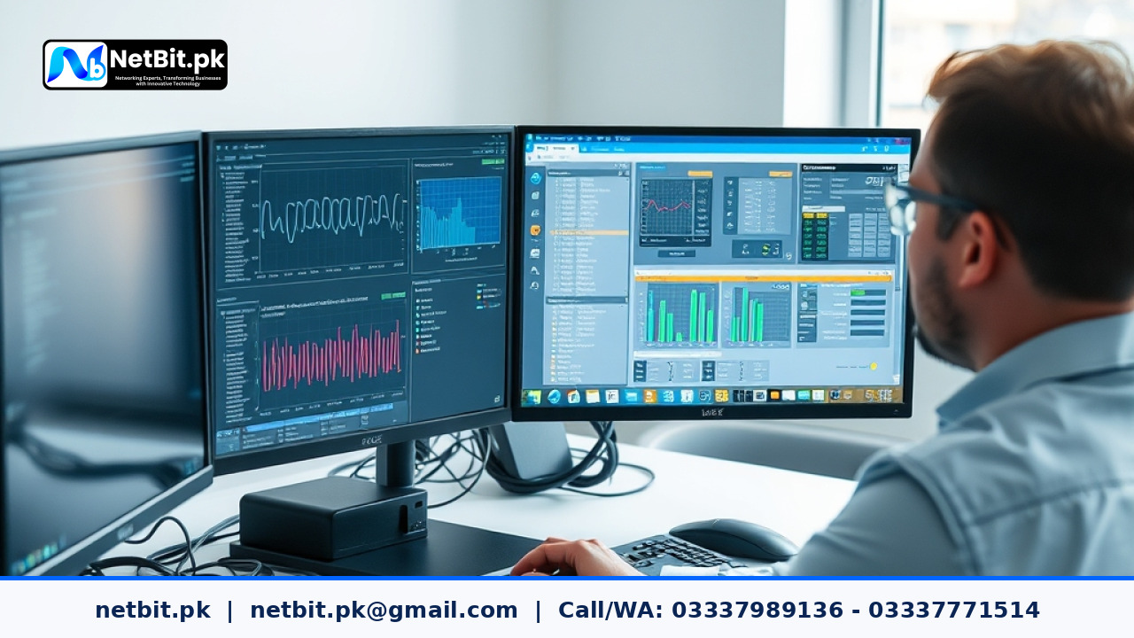 A technician configuring a custom technology hardware integration setup in a modern workspace