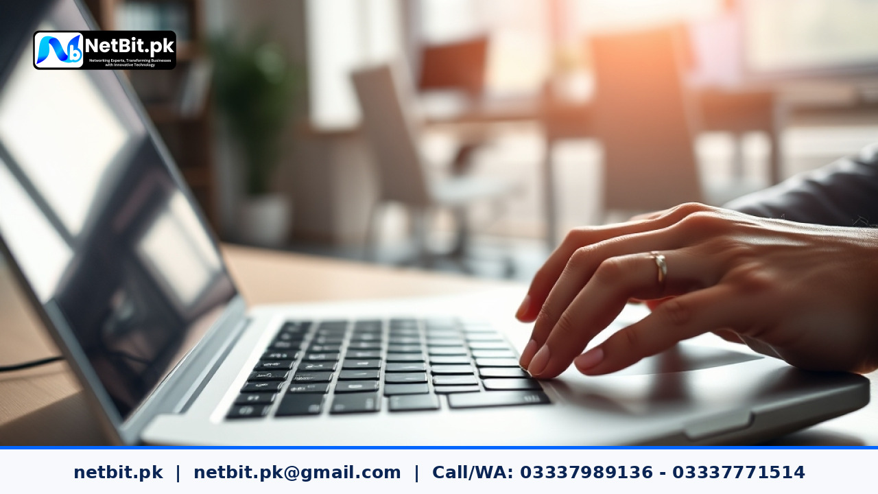 Close-up of a technician configuring system memory and performance settings on an office workstation | NetBit Software House and Technology | netbit.pk