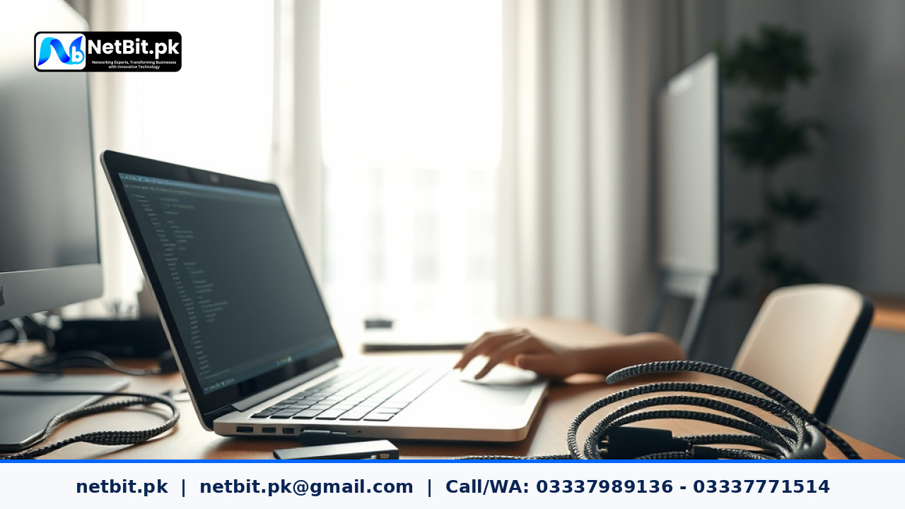 Developer managing software deployment artifacts on a modern workspace setup | NetBit Software House and Technology | netbit.pk