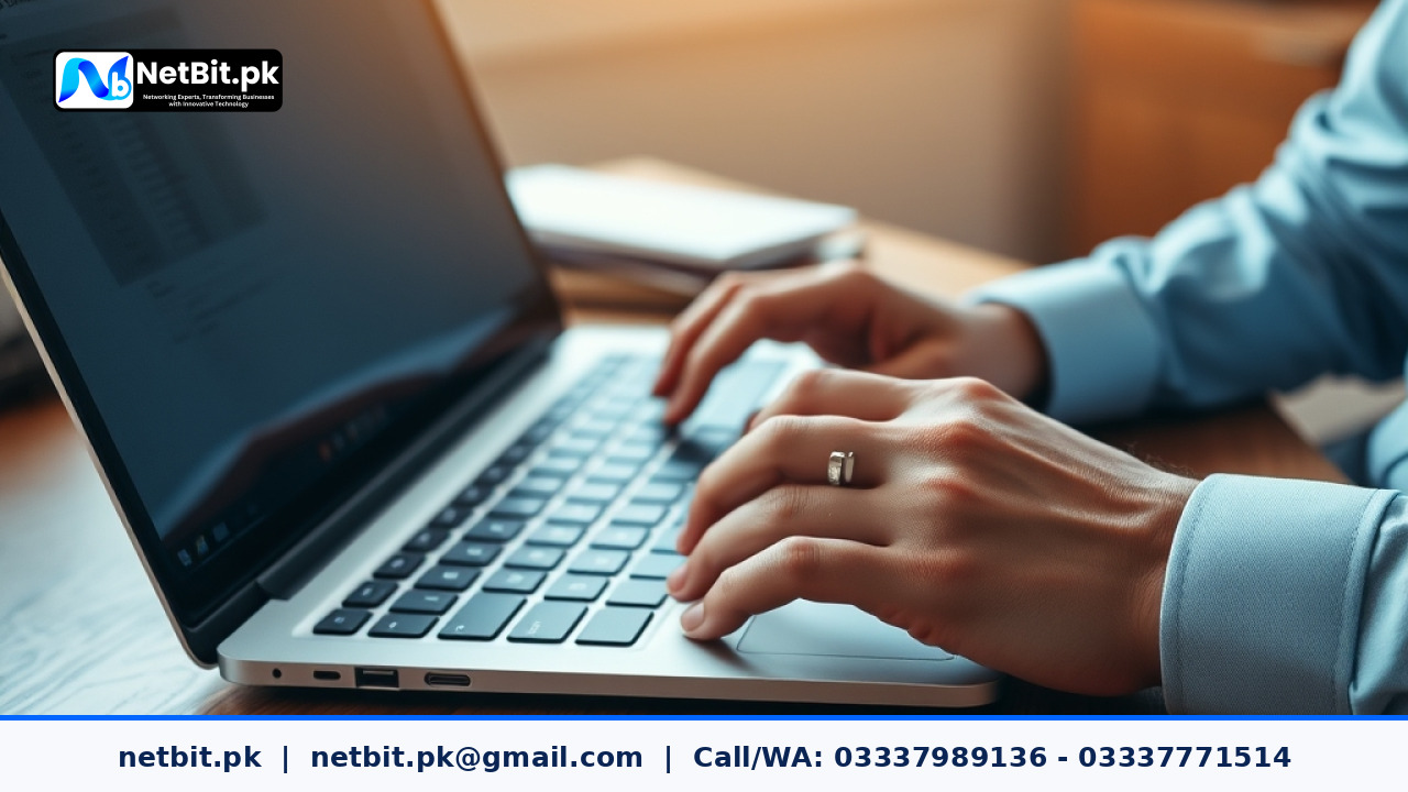 IT technician managing computer startup settings in an office | NetBit Software House and Technology | netbit.pk