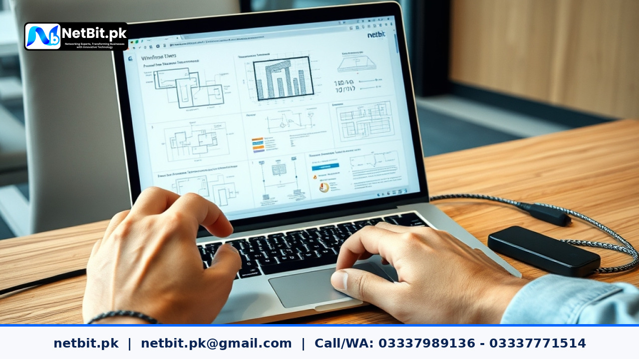 Developer planning software architecture and requirements on a clean desk | NetBit Software House and Technology | netbit.pk