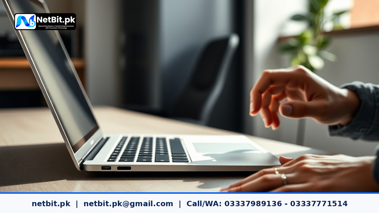 Designer working on digital graphics and aspect ratios on a modern workstation | NetBit Software House and Technology | netbit.pk