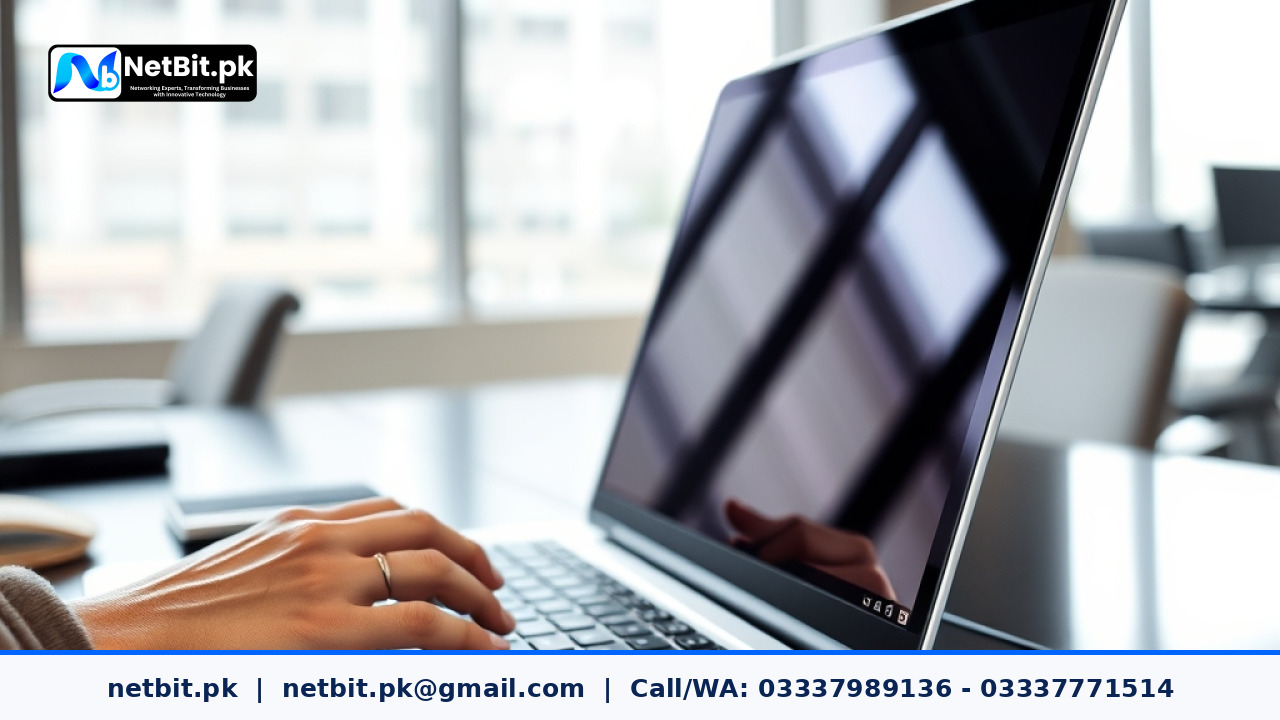 Developer adjusting parameters on a modern laptop for AI agent configuration | NetBit Software House and Technology | netbit.pk