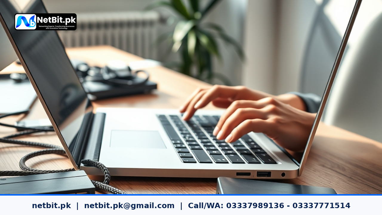 A software developer configuring AI agent settings on a modern workstation | NetBit Software House and Technology | netbit.pk