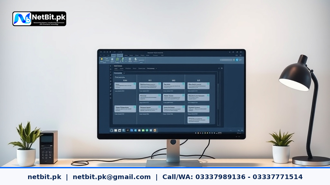 Professional office automation environment showing organized digital document workflows and version control interfaces on a modern computer display.