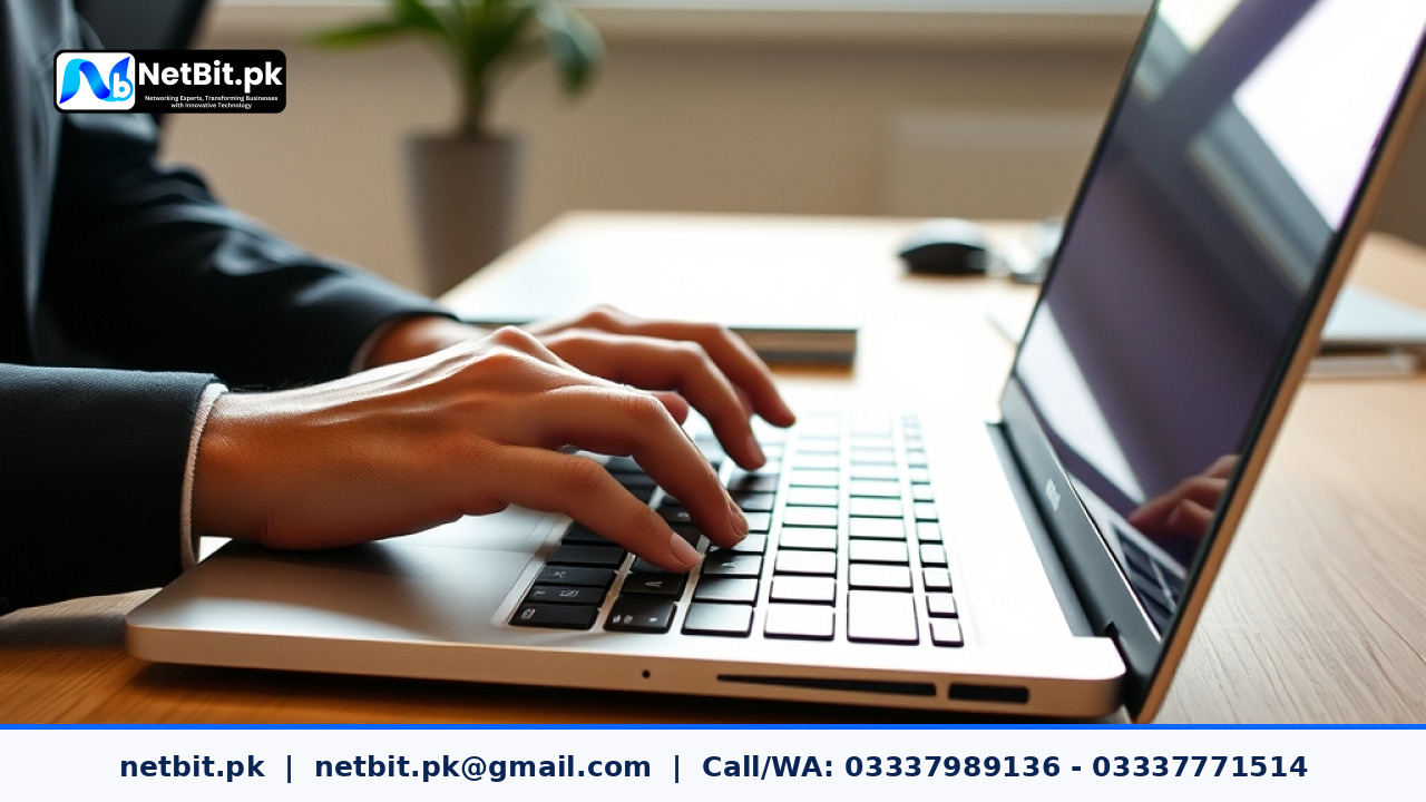 Office professional configuring automation software on a modern workstation