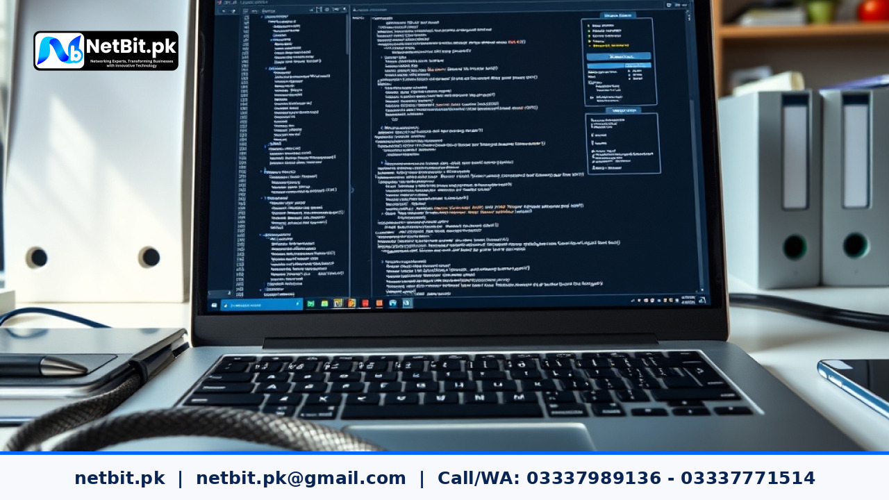 Office automation data backup configuration setup on a computer monitor | NetBit Software House and Technology | netbit.pk