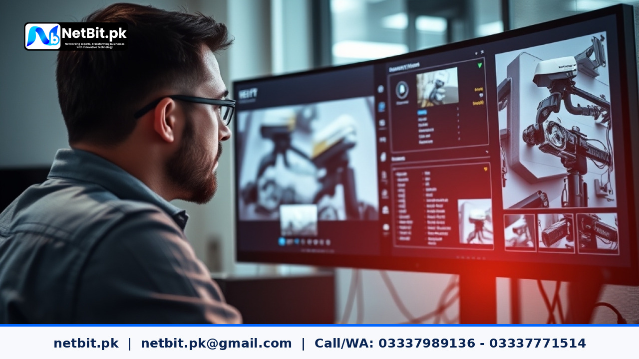 Security camera installation and configuration by NetBit tech professionals in Pakistan