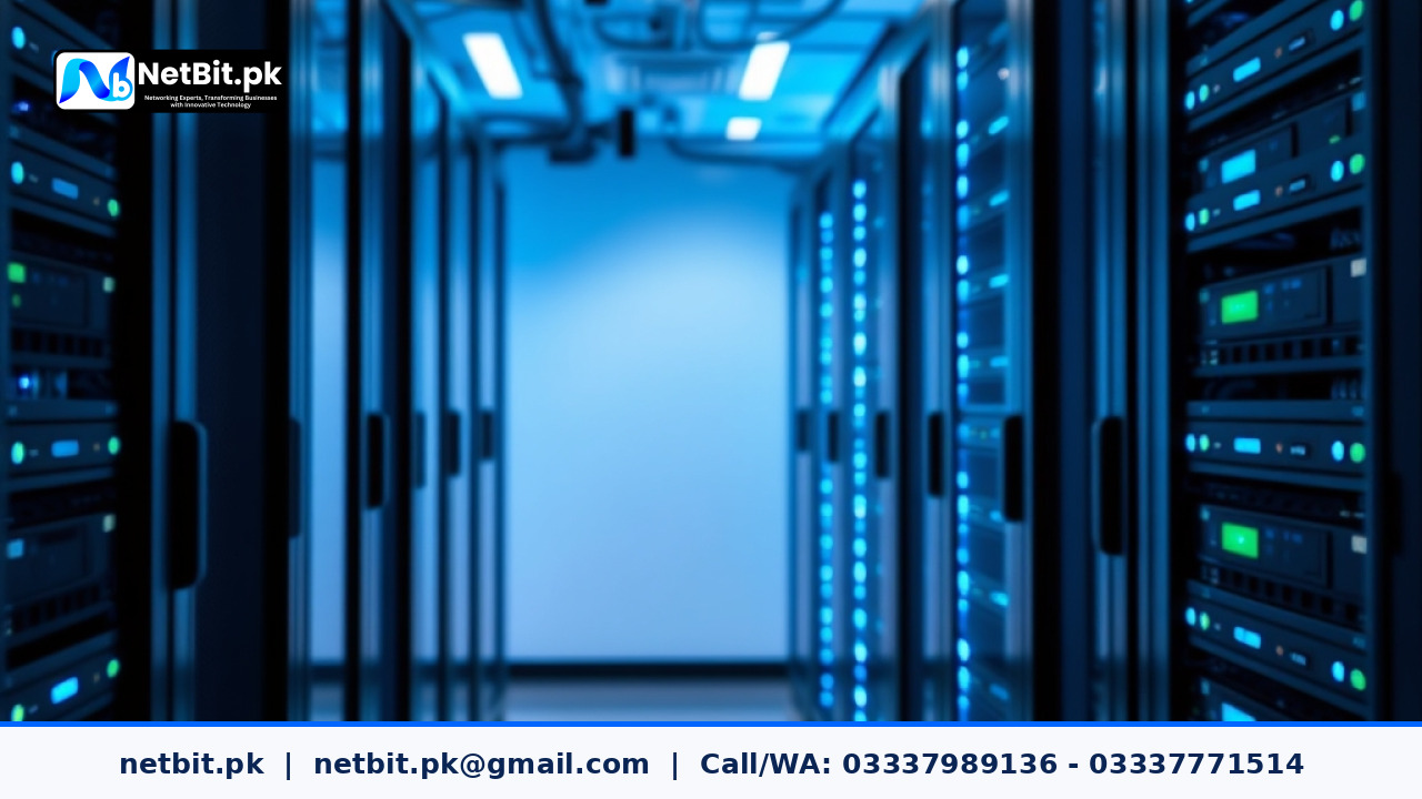 A professional server room environment with rack-mounted hardware and network cables illustrating server solutions and system configuration.
