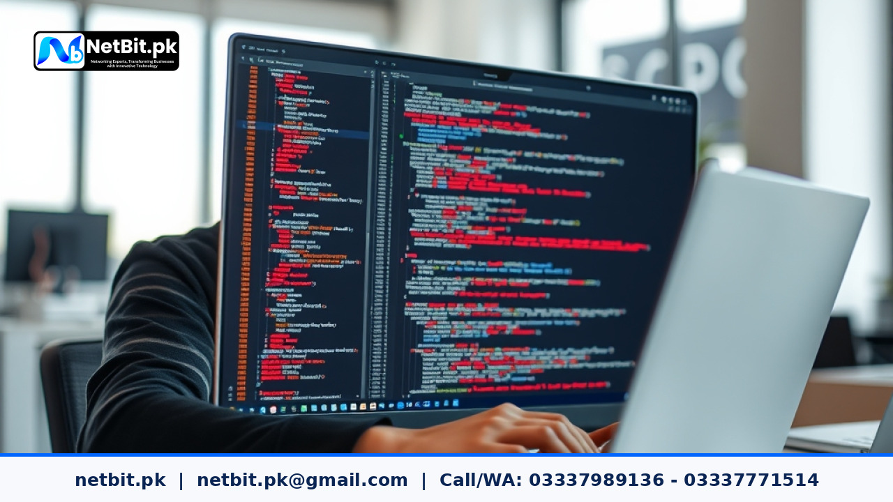 A programmer writing clean and organized code on a laptop screen