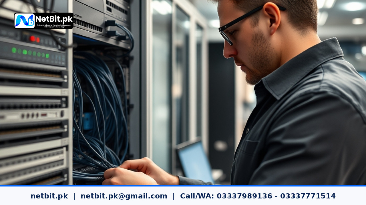 Commercial CCTV camera installation and networking by NetBit Pakistan