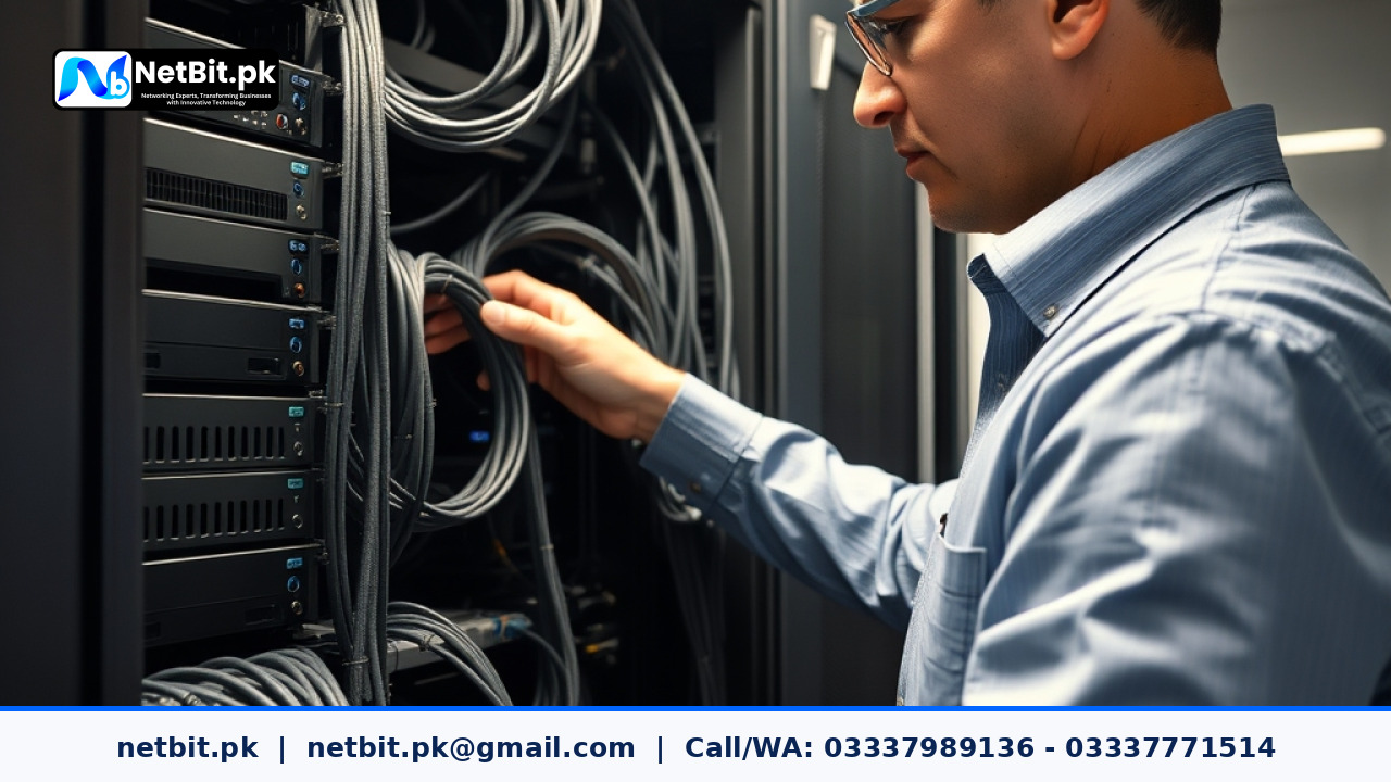 Enterprise server rack installation and configuration by NetBit engineers