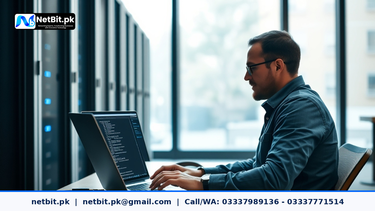 Professional software deployment and server configuration setup by NetBit technicians