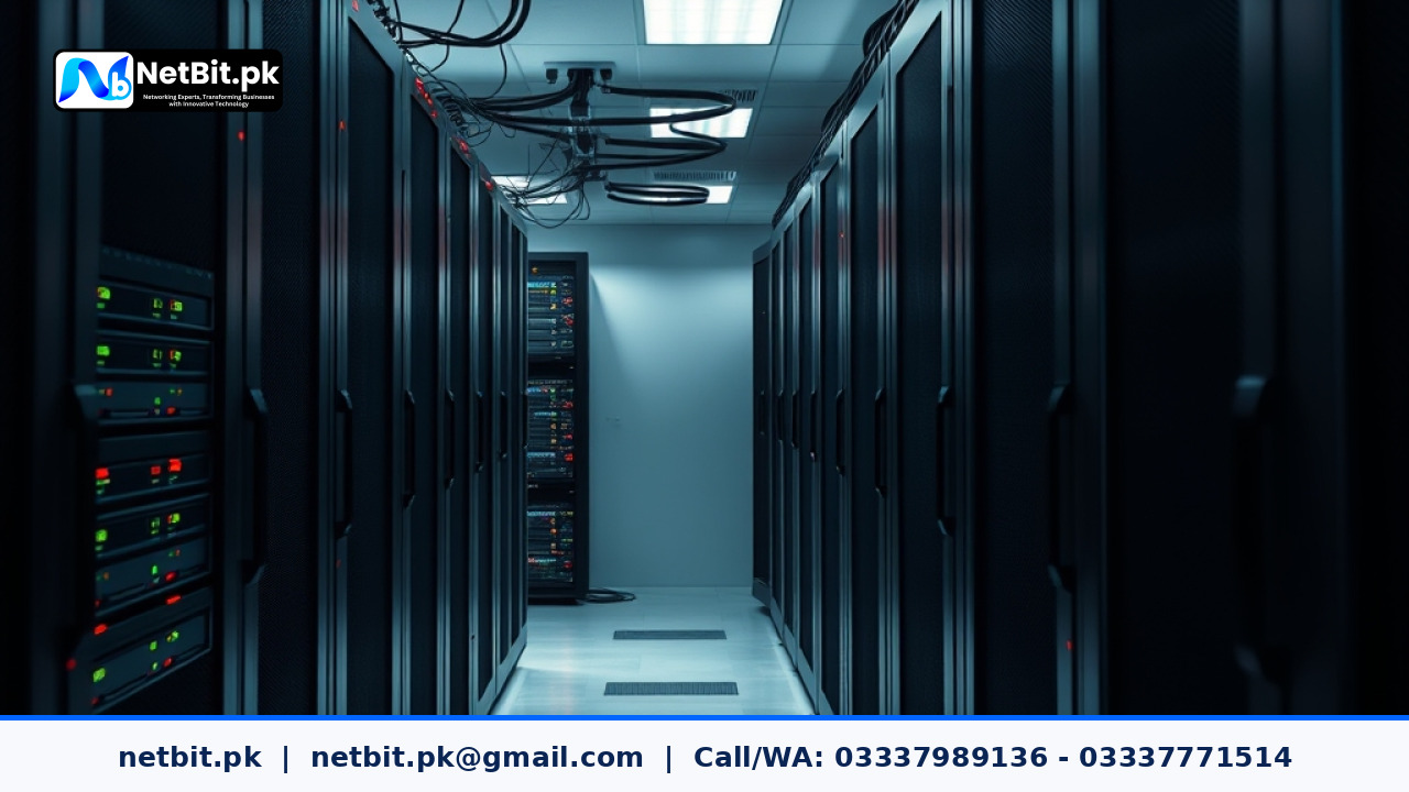 Server room hardware setup with multiple hard drives installed in a modern rack enclosure
