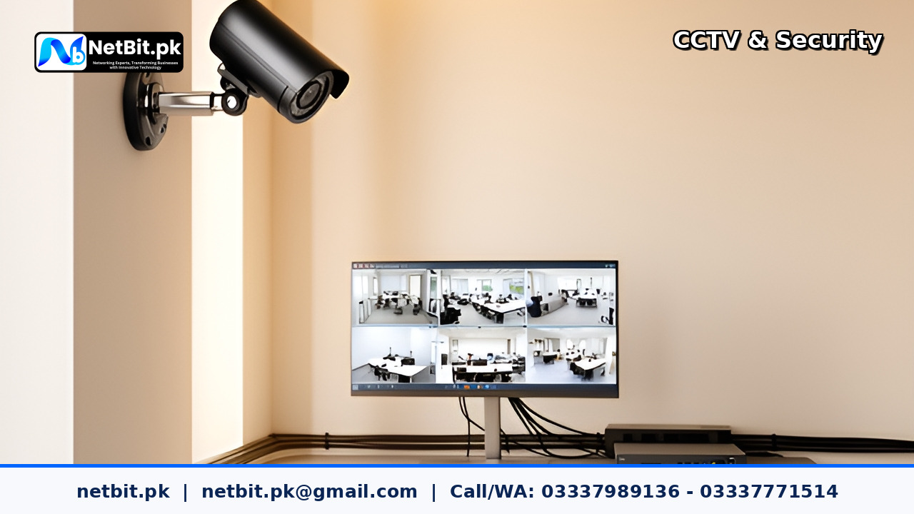 Office Reception and Work Area CCTV Camera Setup project by NetBit Tech Software House, NetBit Khuzdar