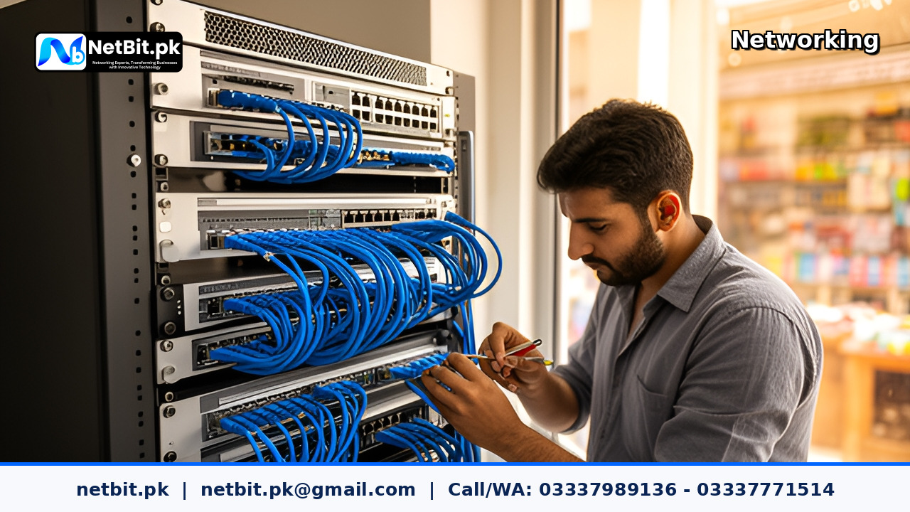 Retail Business Router, LAN and Device Connectivity Setup project by NetBit Tech Software House, NetBit Khuzdar